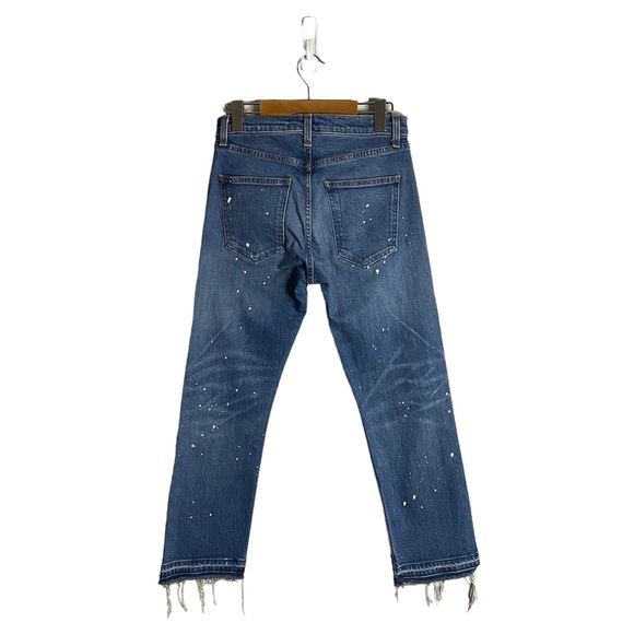 Veronica Beard Ines Straight-Leg Girlfriend Style Paint Splatter Jeans - Picture 12 of 12